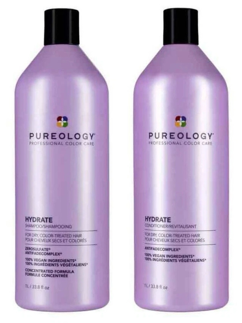 Pureology Hydrate Shampoo and Conditioner Duo Liter Set 33.8 oz NEW FREE SHIP!